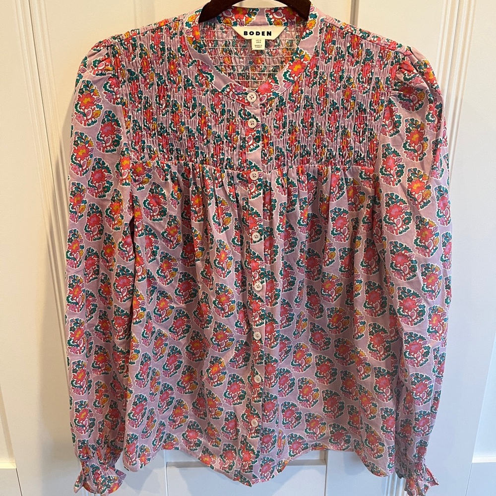 Boden Multicolor Floral Blouse